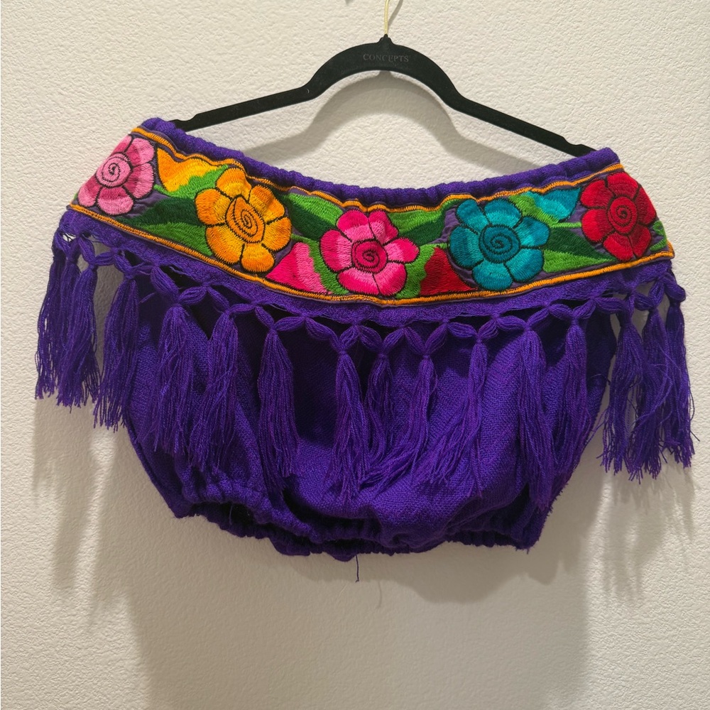 Colorful Off-Shoulder Embroidered Top - Picture 2 of 3